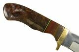 Knife With Colorful Agate Inlays & Base - Hand-Crafted In Utah #327621-4